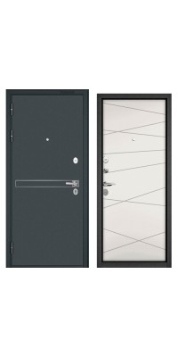 MASSIV MP (Черный муар металлик(порог),D-4, МДФ Белый софт 9S-130) 2050х860 левая 77кг