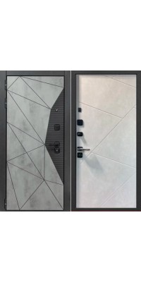 Дверь металлическая Ferroni 9 см МДФ/МДФ Геометрия Бетон Снежный 960 левая код товара: РСВ-563193